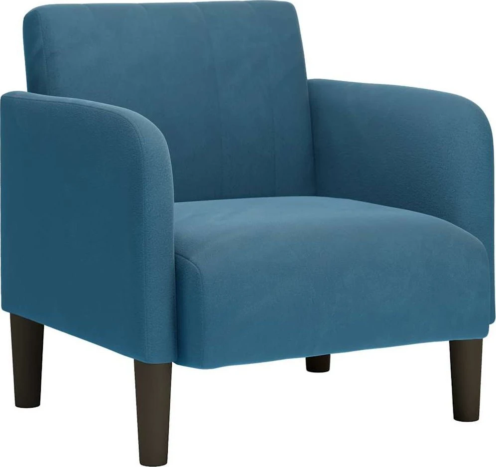 Fotelis Sofa-kėdė su porankiais, mėlyna, 54 cm, aksomas