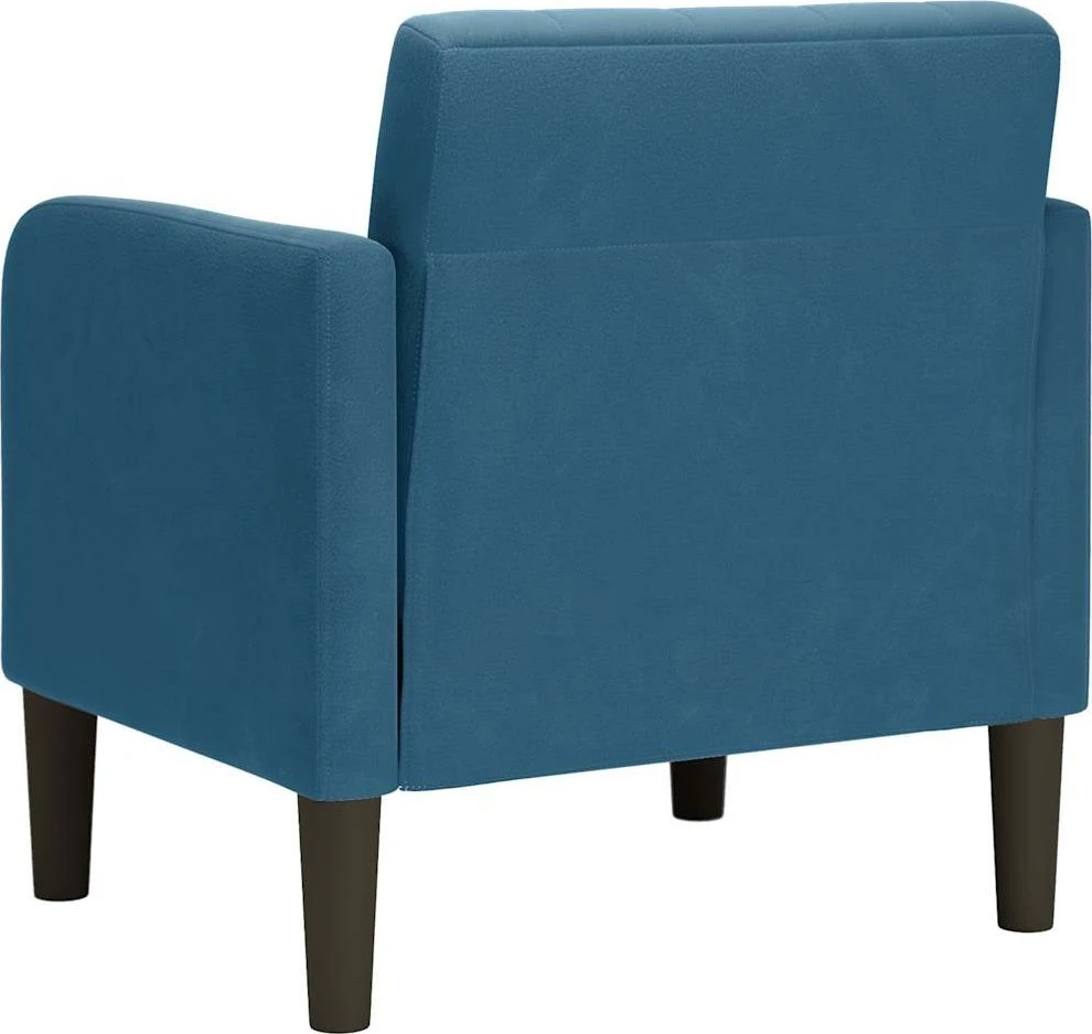 Fotelis Sofa-kėdė su porankiais, mėlyna, 54 cm, aksomas