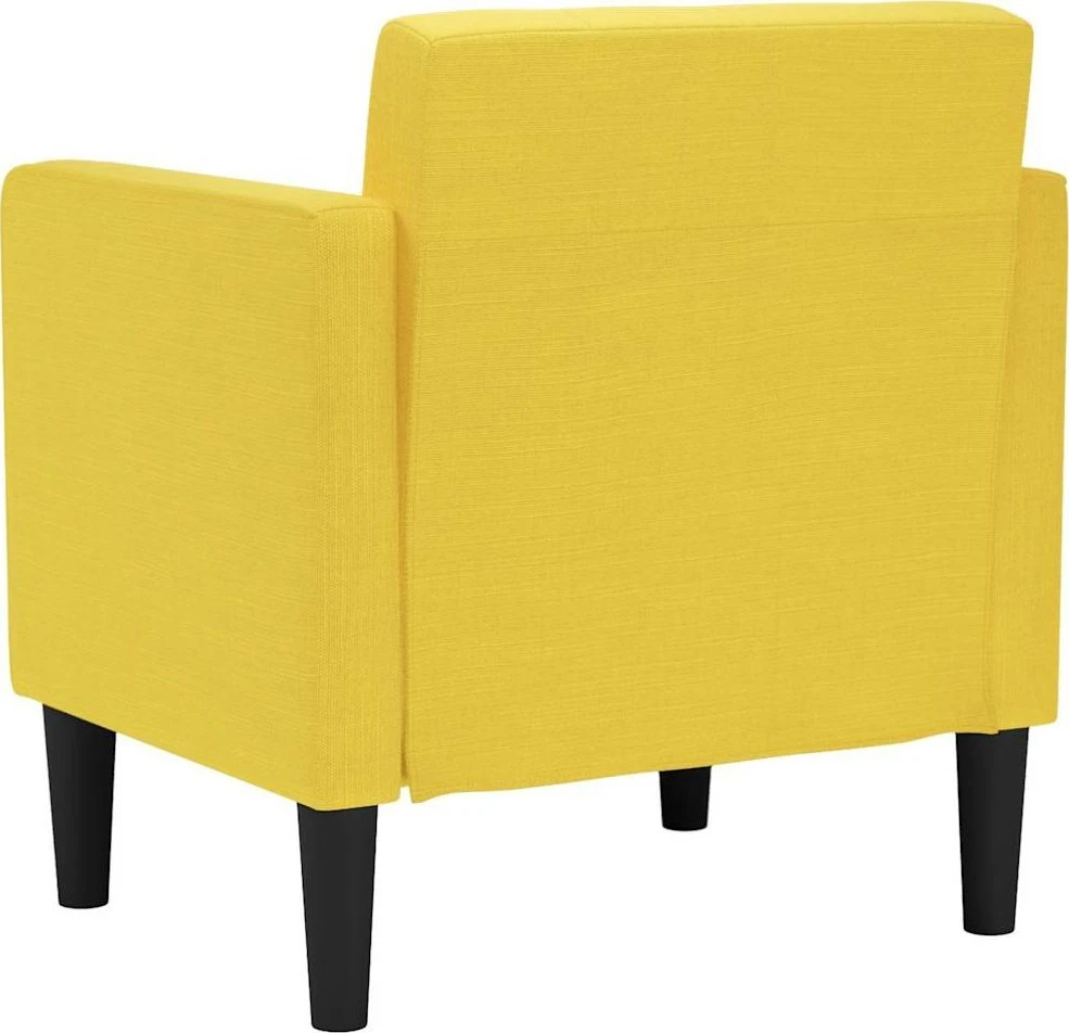 Fotelis Sofa-kėdė su porankiais, šviesiai geltona, 53 cm, audinys