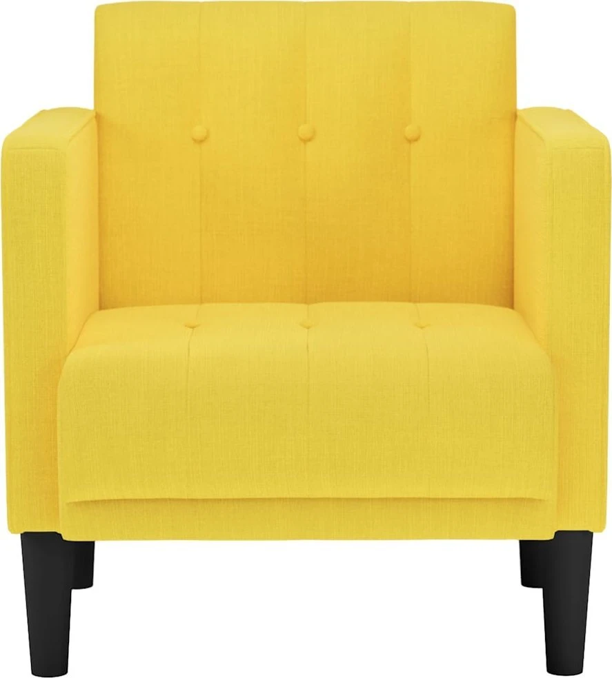 Fotelis Sofa-kėdė su porankiais, šviesiai geltona, 53 cm, audinys