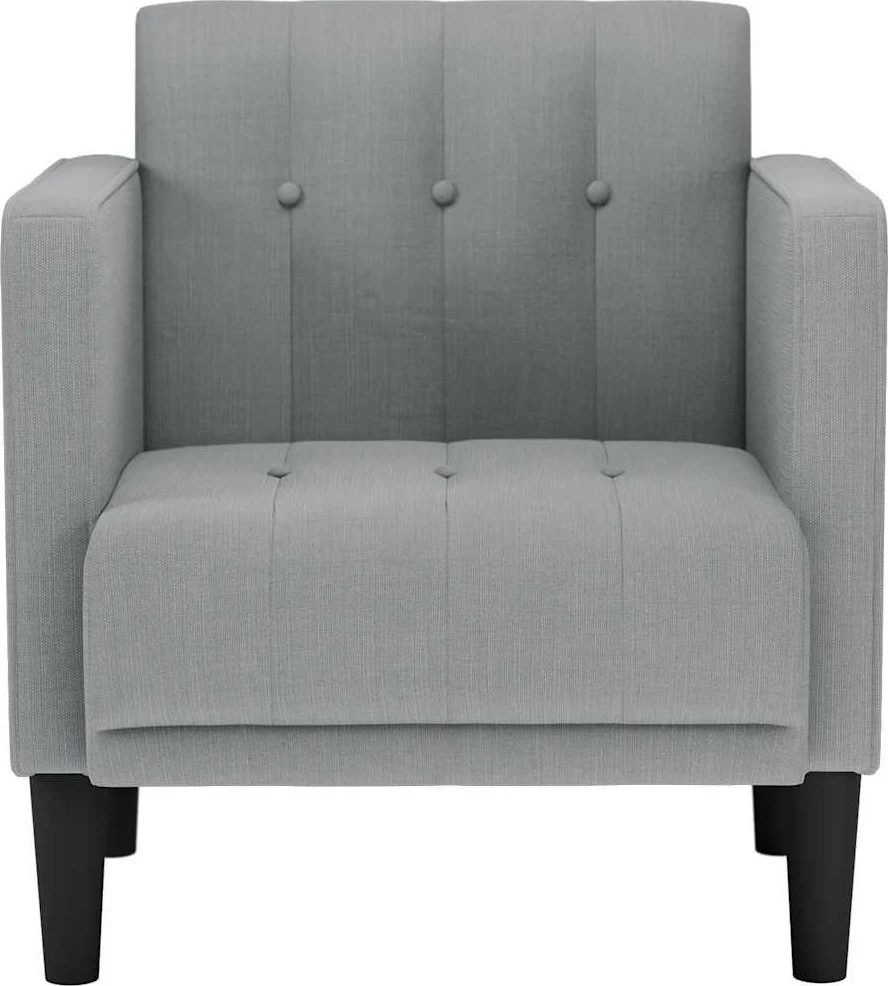 Fotelis Sofa-kėdė su porankiais, šviesiai pilka, 53 cm, audinys
