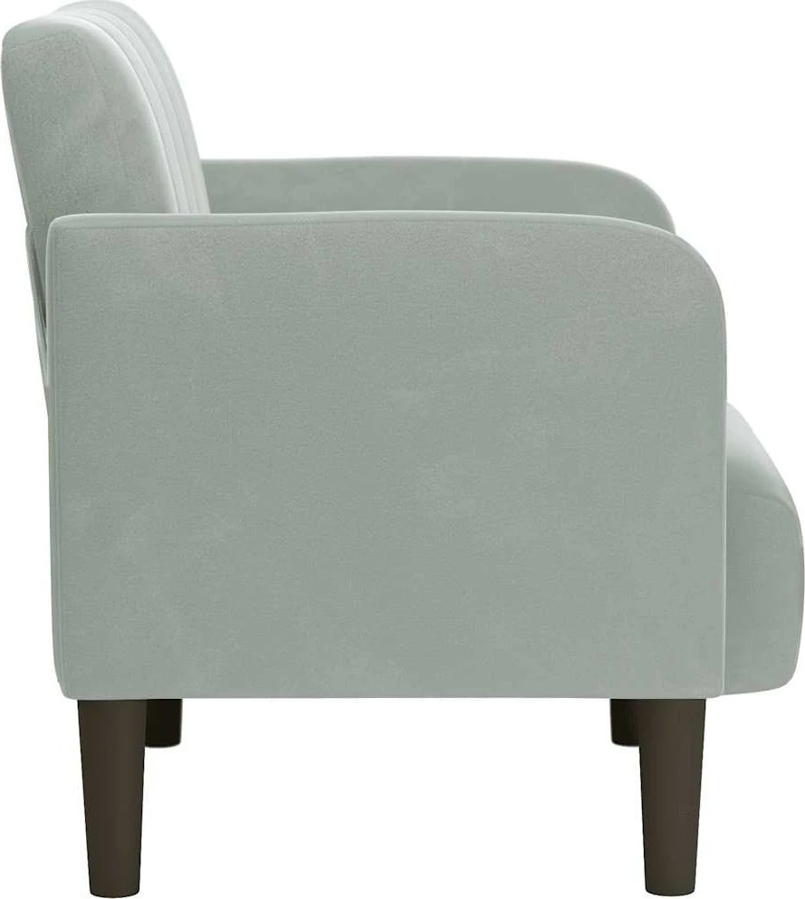 Fotelis Sofa-kėdė su porankiais, šviesiai pilka, 54 cm, aksomas