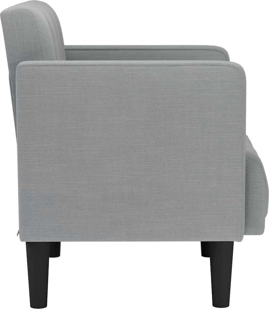 Fotelis Sofa-kėdė su porankiais, šviesiai pilka, 53 cm, audinys