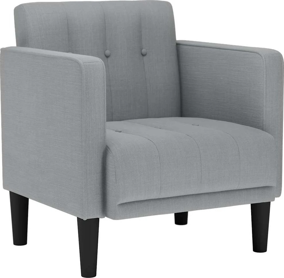 Fotelis Sofa-kėdė su porankiais, šviesiai pilka, 53 cm, audinys