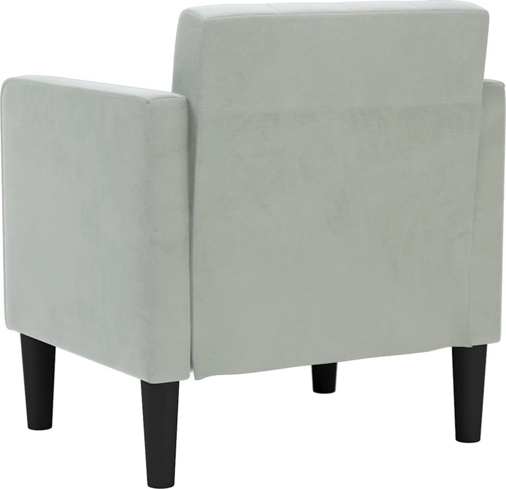 Fotelis Sofa-kėdė su porankiais, šviesiai pilka, 53 cm, aksomas
