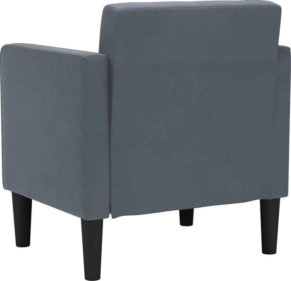 Fotelis Sofa-kėdė su porankiais, tamsiai pilka, 53 cm, aksomas