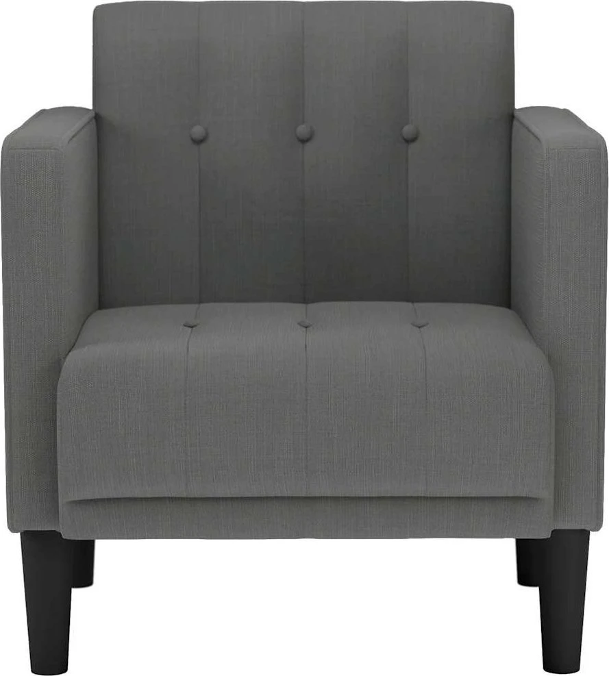 Fotelis Sofa-kėdė su porankiais, tamsiai pilka, 53 cm, audinys