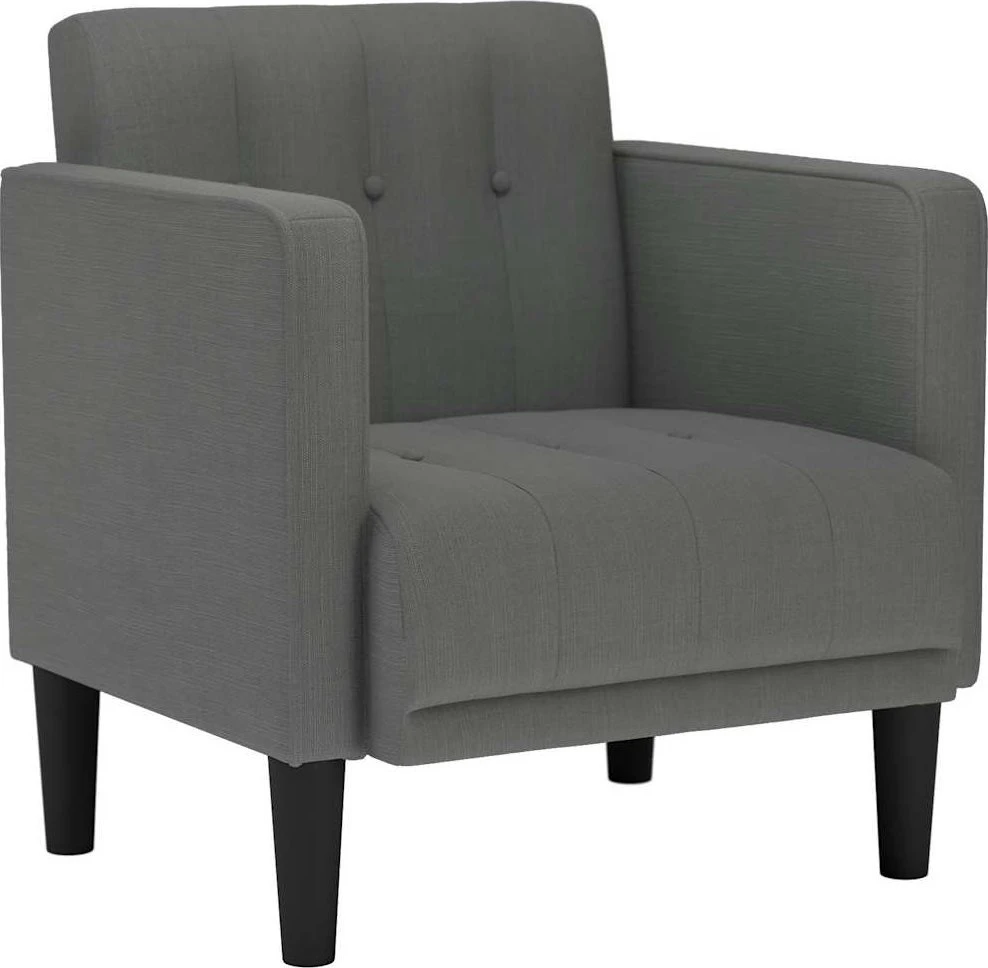 Fotelis Sofa-kėdė su porankiais, tamsiai pilka, 53 cm, audinys