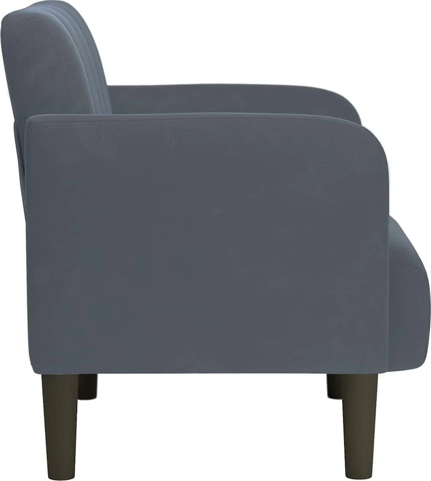 Fotelis Sofa-kėdė su porankiais, tamsiai pilka, 54 cm, aksomas