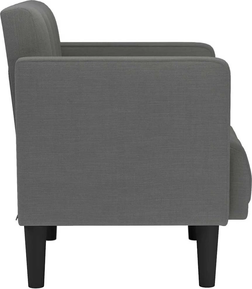 Fotelis Sofa-kėdė su porankiais, tamsiai pilka, 53 cm, audinys