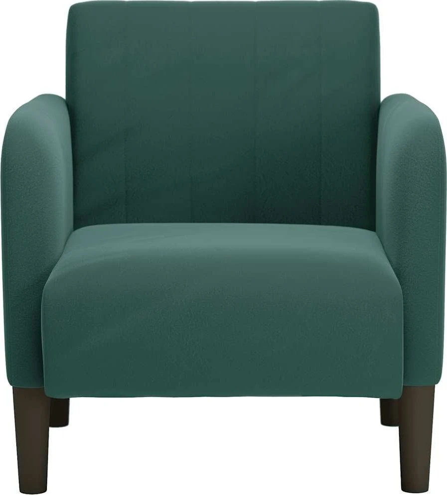 Fotelis Sofa-kėdė su porankiais, tamsiai žalia, 54 cm, aksomas