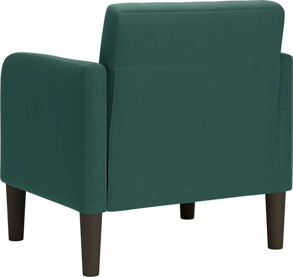 Fotelis Sofa-kėdė su porankiais, tamsiai žalia, 54 cm, aksomas