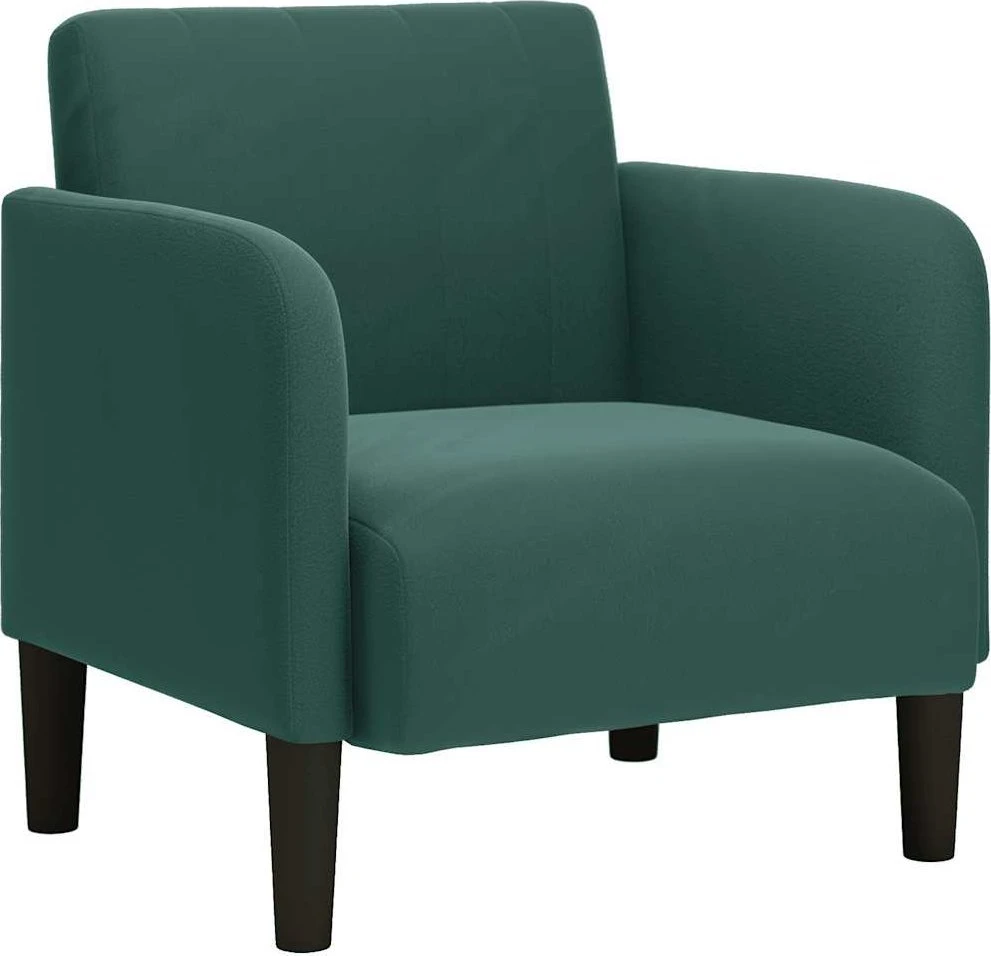 Fotelis Sofa-kėdė su porankiais, tamsiai žalia, 54 cm, aksomas