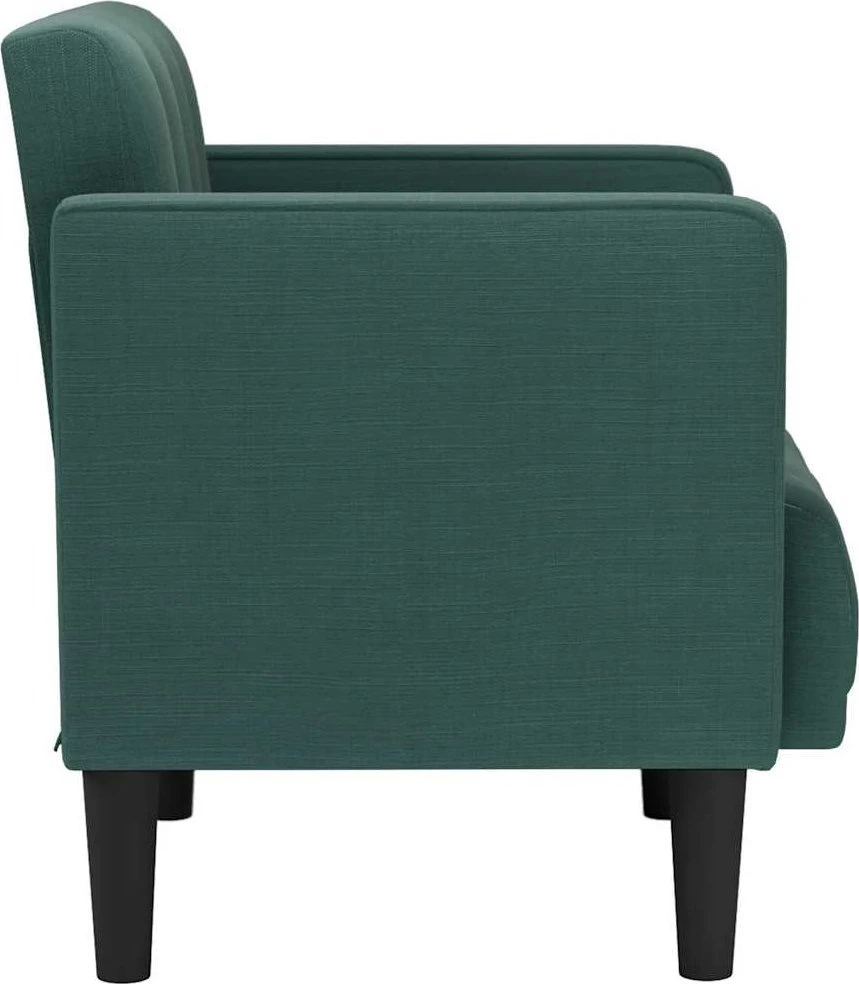 Fotelis Sofa-kėdė su porankiais, tamsiai žalia, 53 cm, audinys