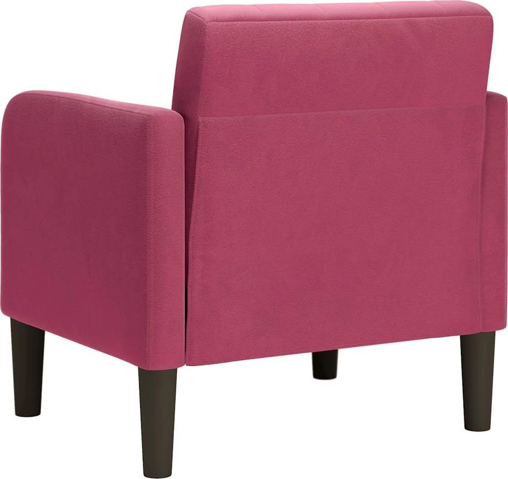 Fotelis Sofa-kėdė su porankiais, vyno raudonumo, 54 cm, aksominė