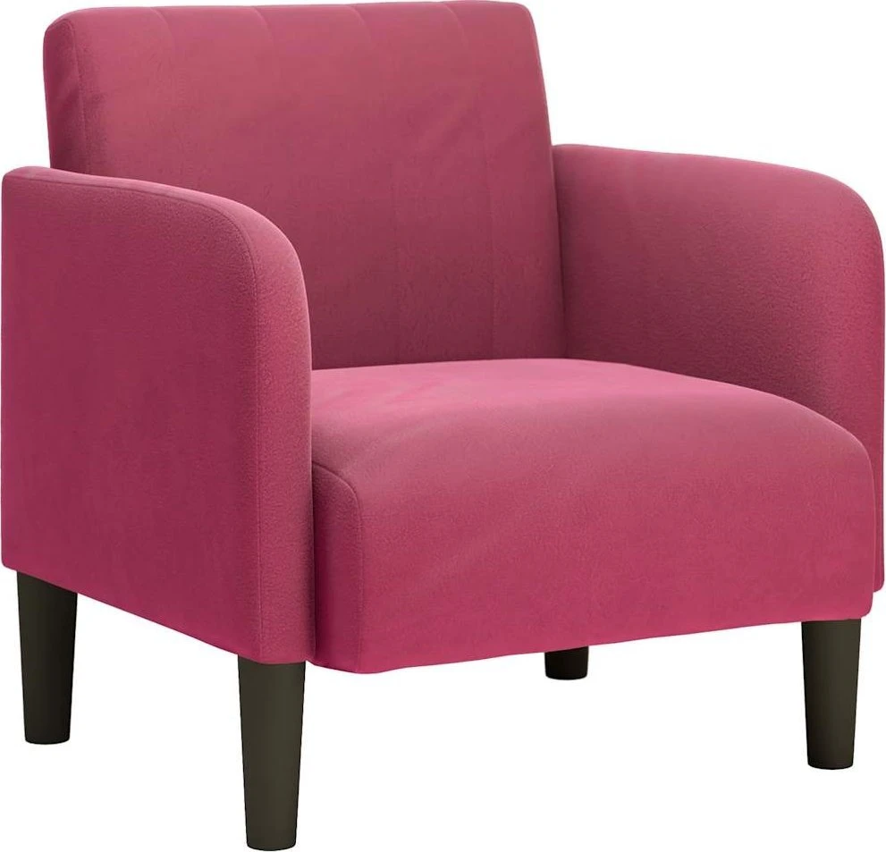 Fotelis Sofa-kėdė su porankiais, vyno raudonumo, 54 cm, aksominė