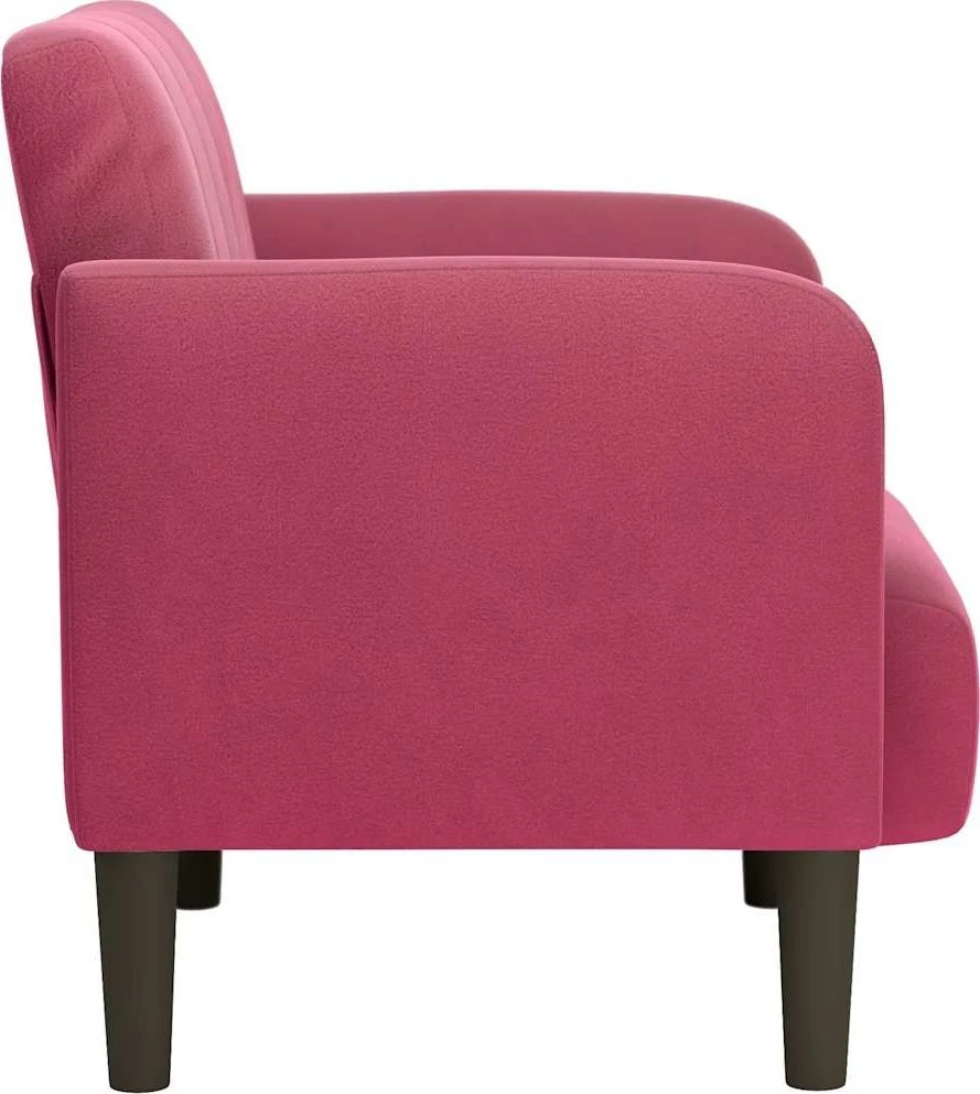 Fotelis Sofa-kėdė su porankiais, vyno raudonumo, 54 cm, aksominė