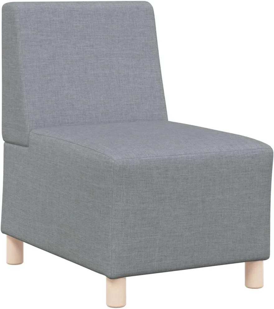 Modulinė sofa be porankių, šviesiai pilka, 55 cm, audinys