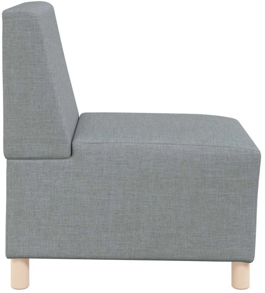 Modulinė sofa be porankių, šviesiai pilka, 55 cm, audinys