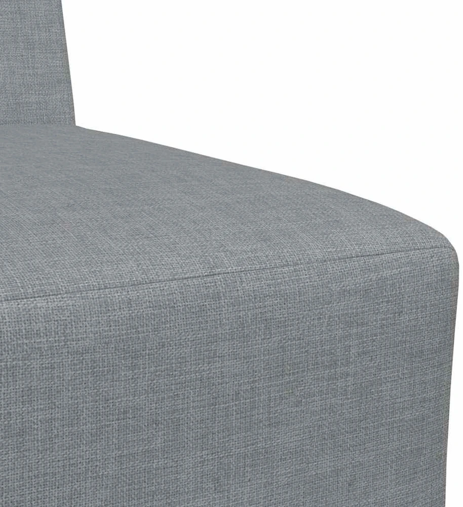 Modulinė sofa be porankių, šviesiai pilka, 55 cm, audinys