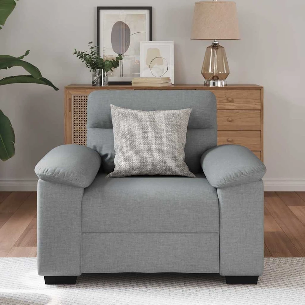 Sofa-kėdė, šviesiai pilka, 100x81x84 cm, audinys