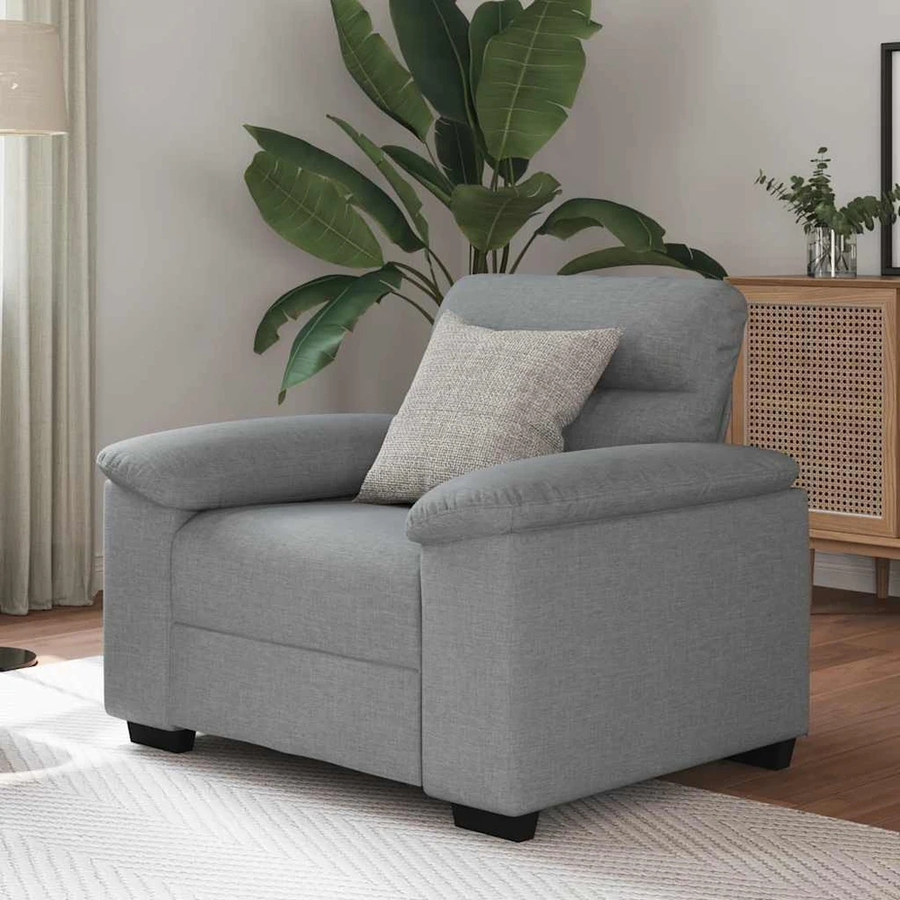 Sofa-kėdė, šviesiai pilka, 100x81x84 cm, audinys