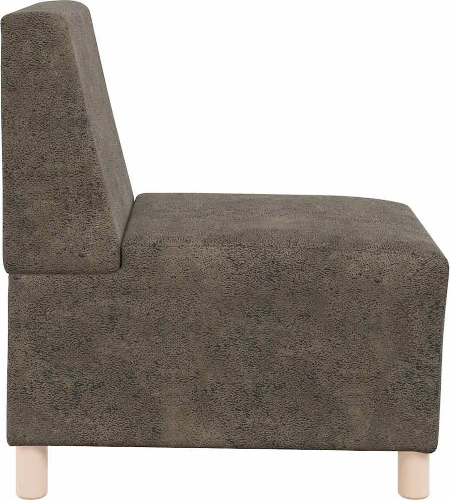 Fotelis Modulinė sofa be porankių, tamsiai pilka, 55 cm, dirbtinė zomša, oda