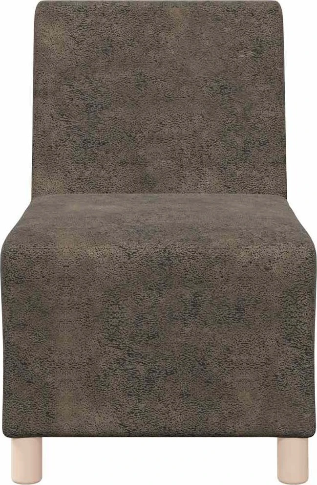 Fotelis Modulinė sofa be porankių, tamsiai pilka, 55 cm, dirbtinė zomša, oda