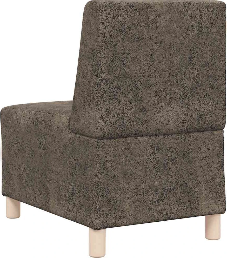 Fotelis Modulinė sofa be porankių, tamsiai pilka, 55 cm, dirbtinė zomša, oda