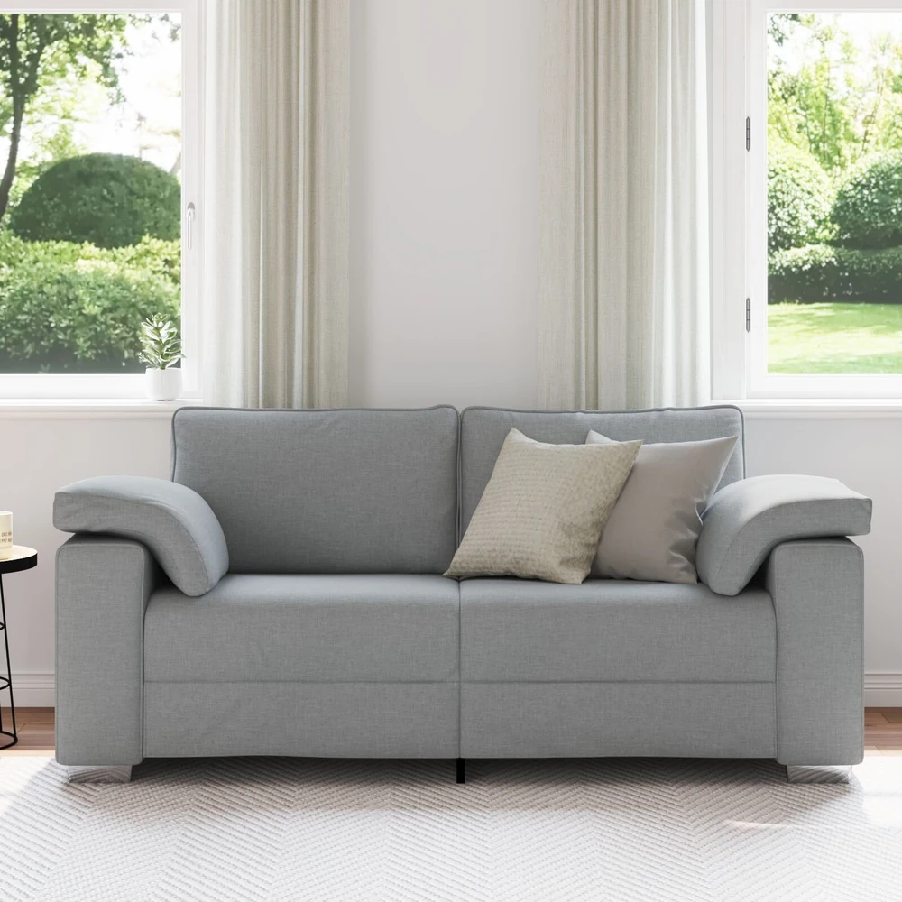 Dvivietė sofa Šviesiai pilka 180 cm audinys