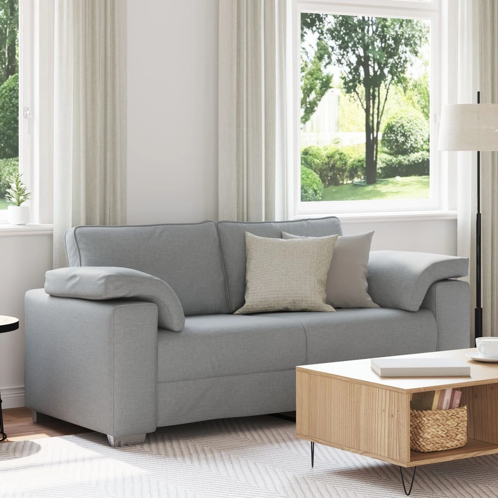 Dvivietė sofa Šviesiai pilka 180 cm audinys