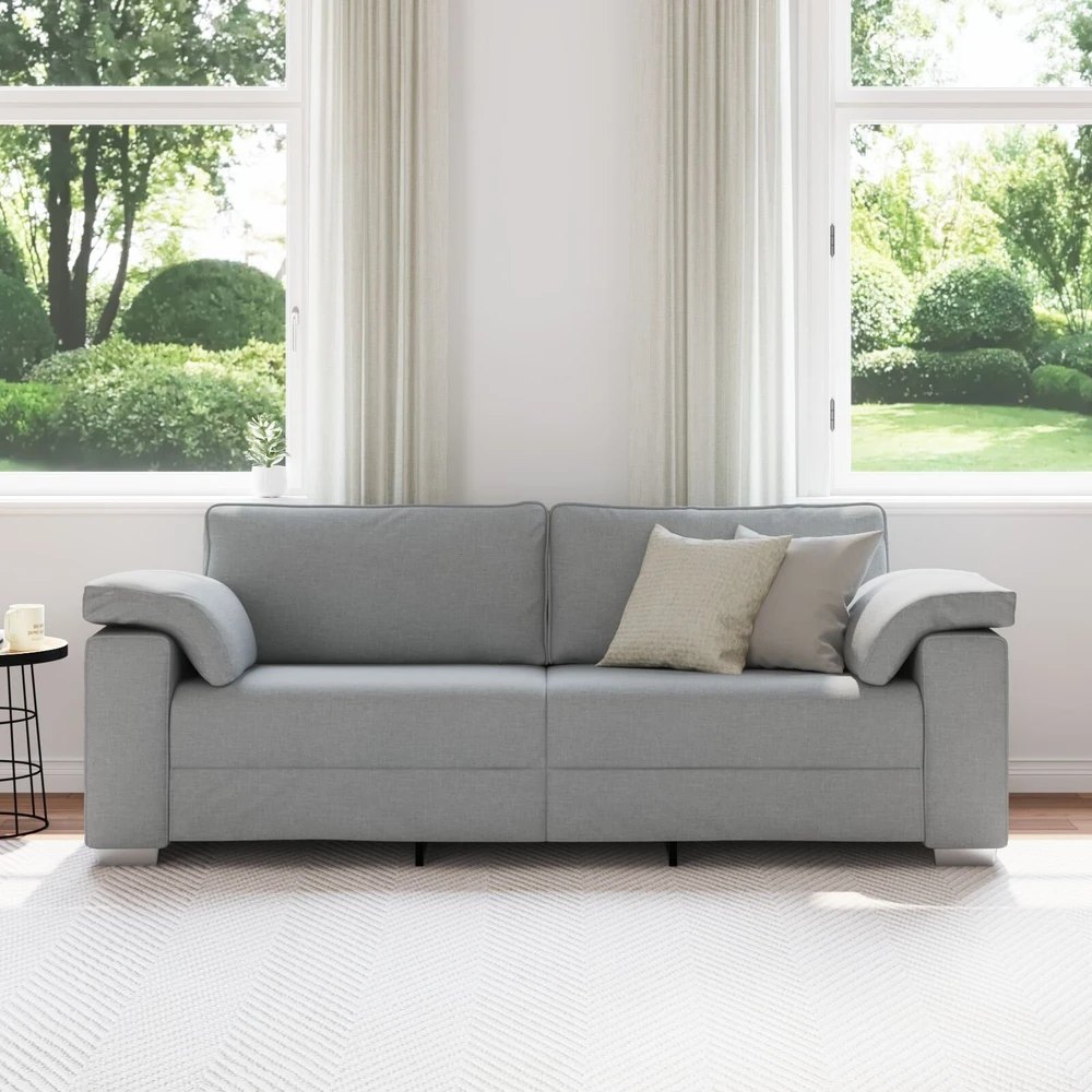 3-Vietis Sofa Šviesiai pilka 220 cm audinys