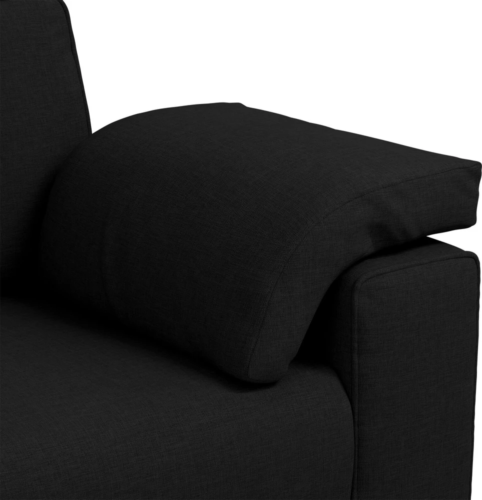 3-Vietis Sofa Juodas 220 cm audinys