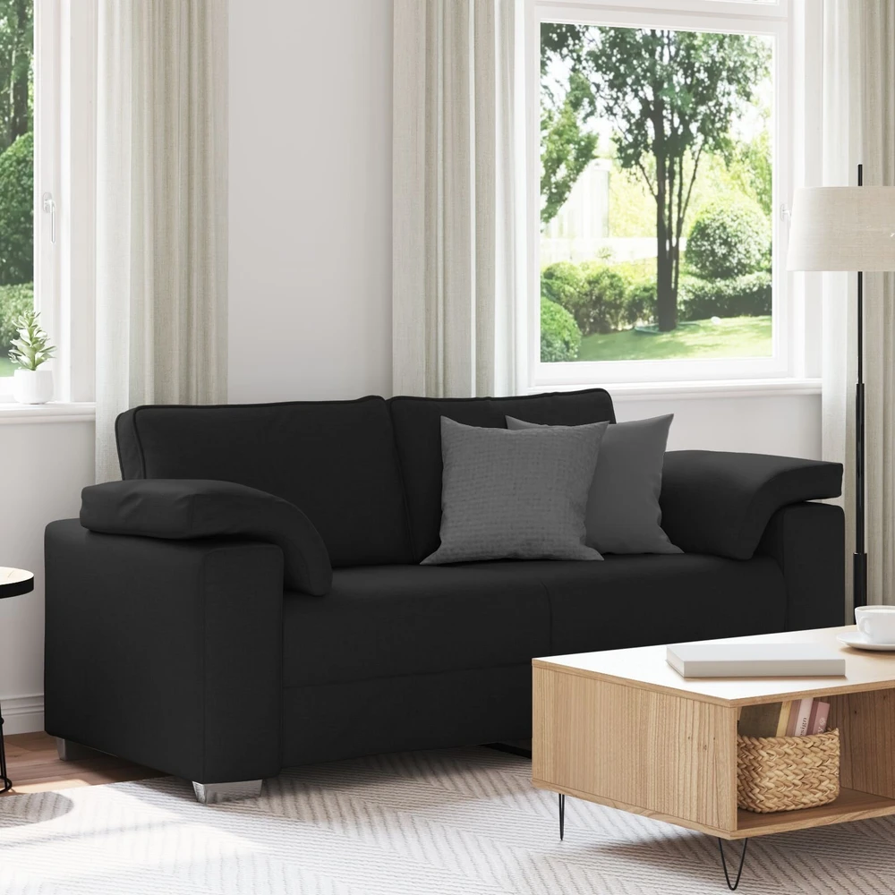 Dvivietė sofa Juodas 180 cm audinys
