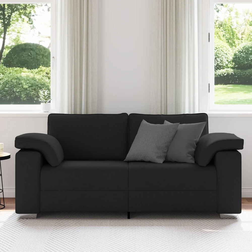 Dvivietė sofa Juodas 180 cm audinys