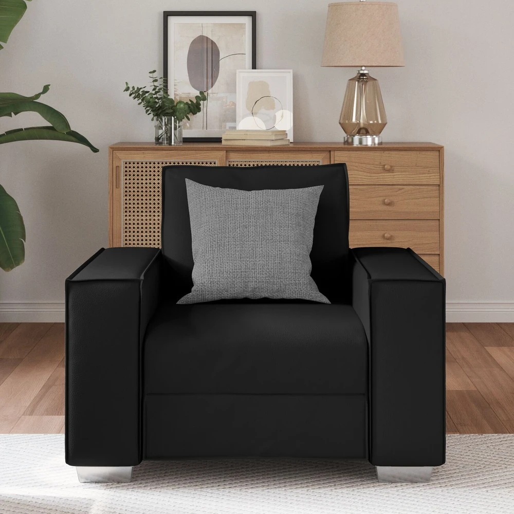 Sofa Kėdė Juodas 100 cm Dirbtinė oda
