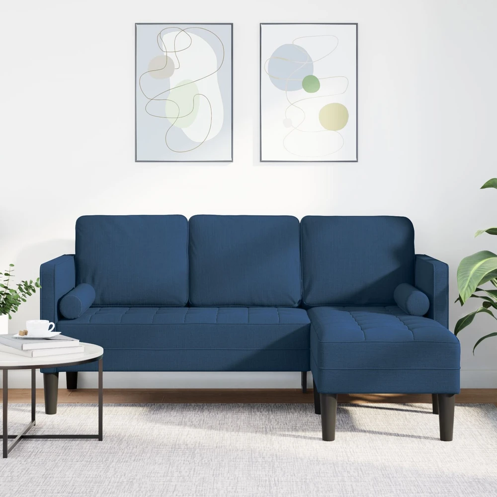 Sofa Sofos komplektas su pagalve Mėlyna Poliesteris