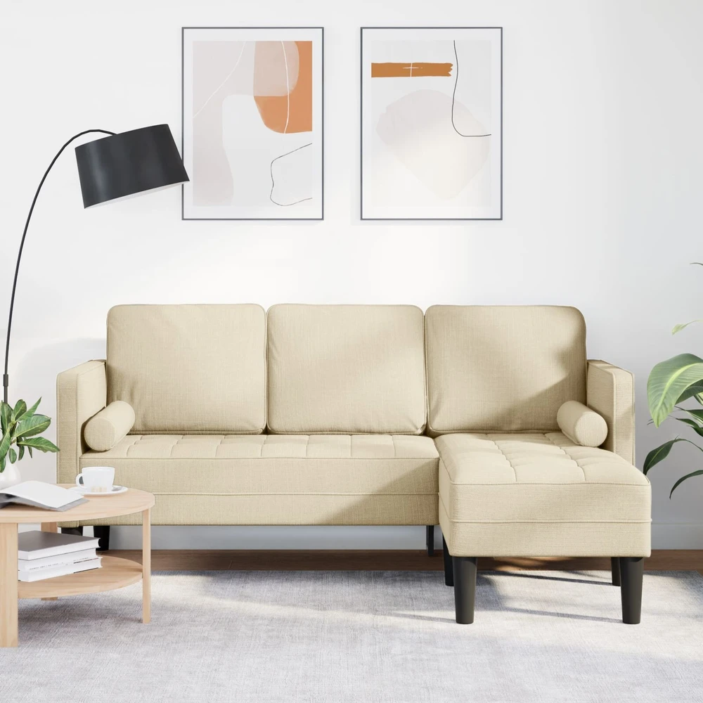 Sofa Sofos komplektas su pagalve Kreminė Poliesteris