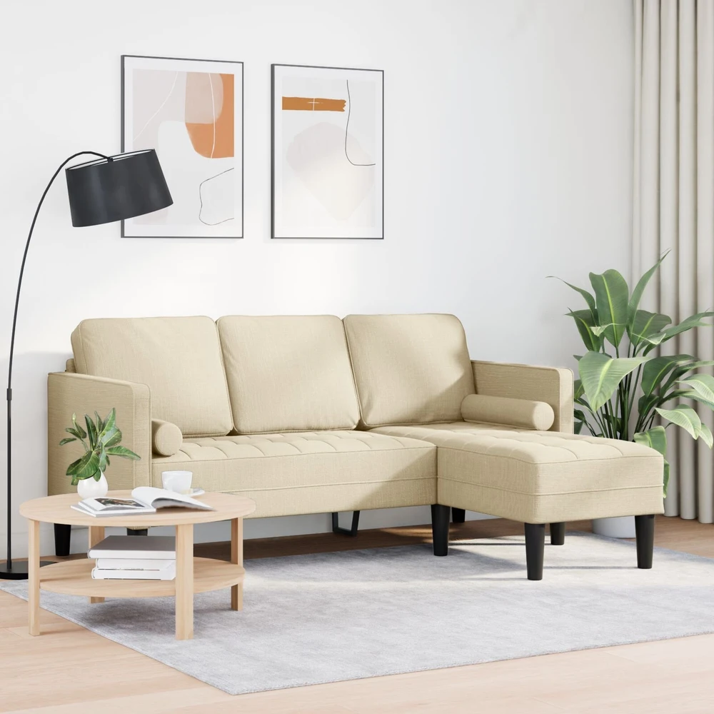 Sofa Sofos komplektas su pagalve Kreminė Poliesteris