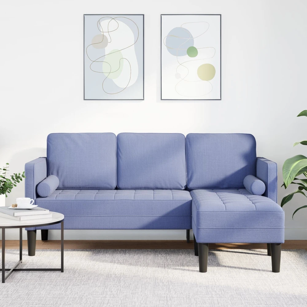 Sofa Sofos komplektas su pagalve Džinsinės mėlynos Poliesteris