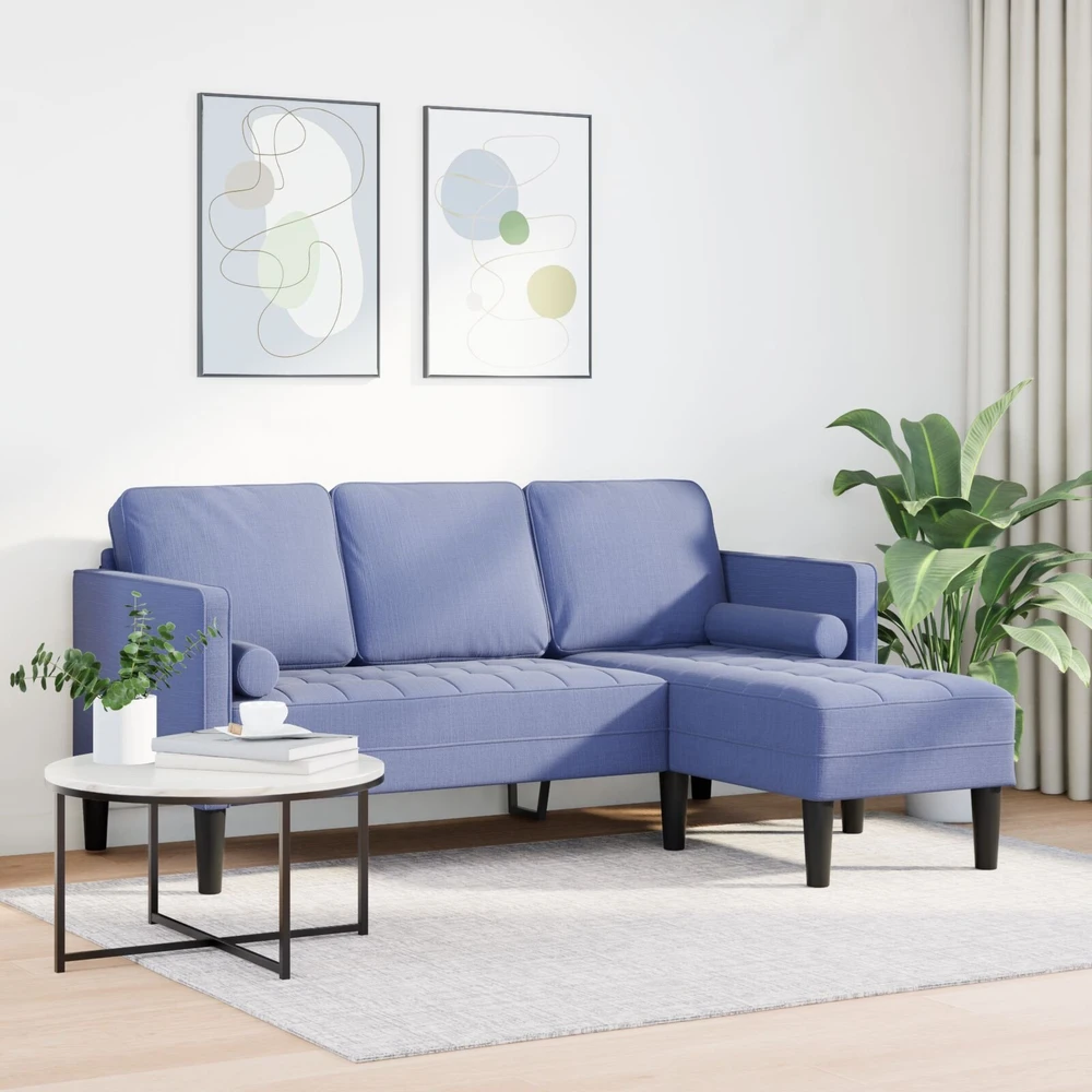 Sofa Sofos komplektas su pagalve Džinsinės mėlynos Poliesteris