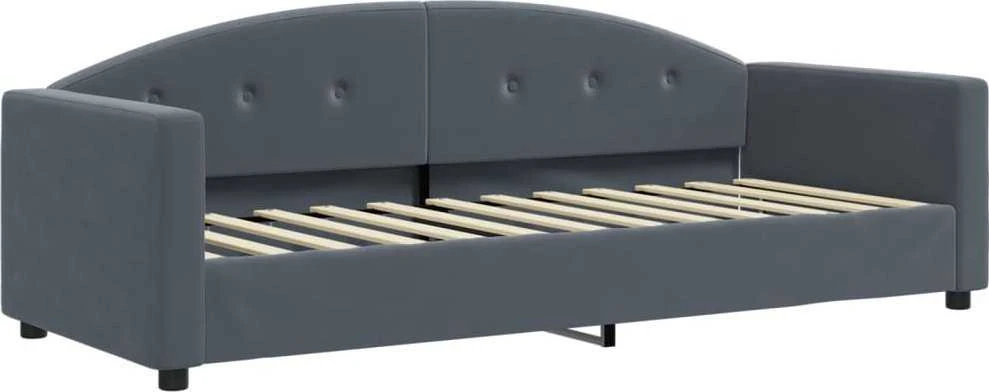 Sofa, tamsiai pilkos spalvos, 80x200cm, aksomas