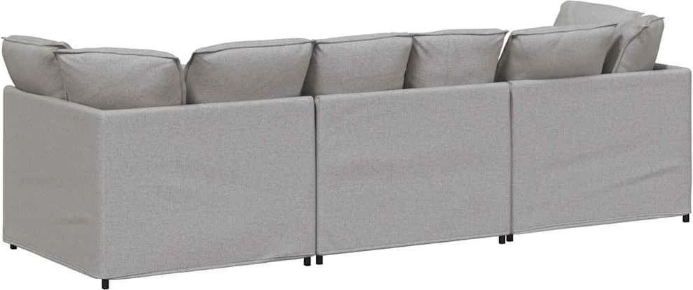 Modulinė sofa su pagalvėlėmis, audinys, debesų pilka