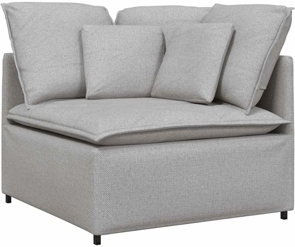Modulinė sofa su pagalvėlėmis, audinys, debesų pilka