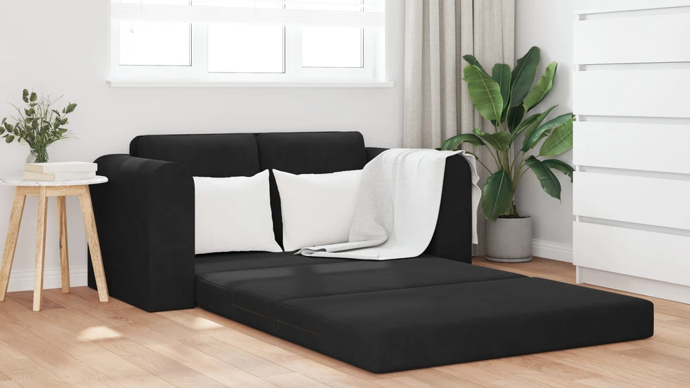 Sofa lova Juoda 148 x 71 x 83 cm Aksomas