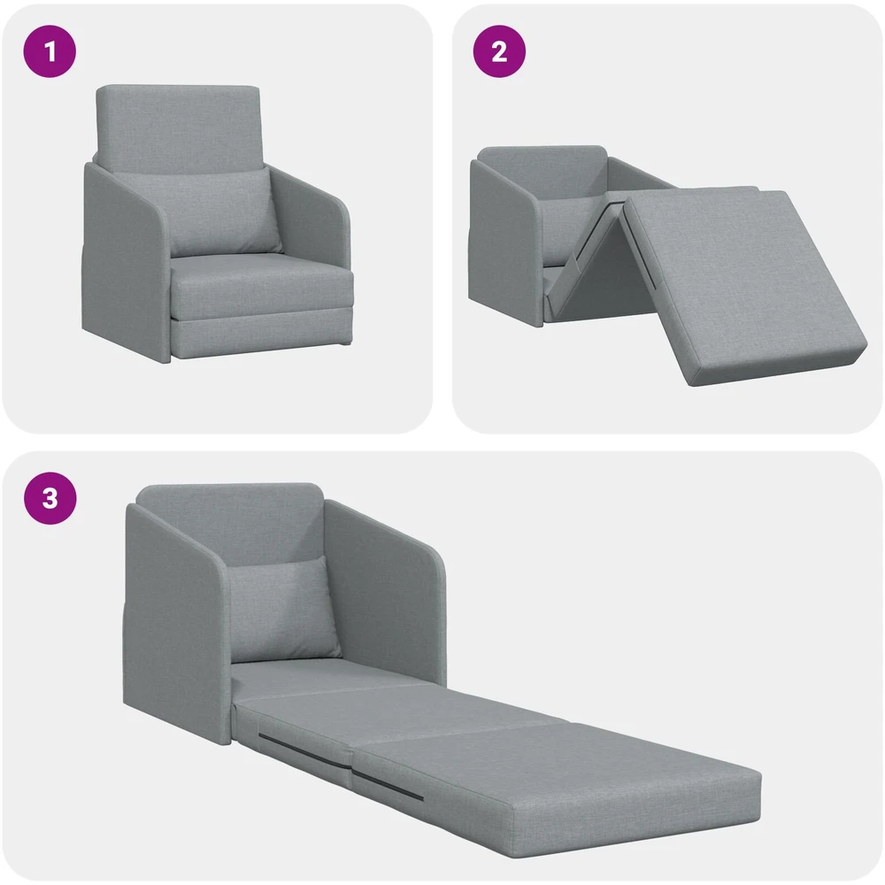 Sofa lova Šviesiai pilka 65 x 80 x 83 cm audinys