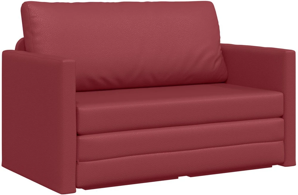 Sofa lova Vyno raudona 124 x 71 x 78 cm Dirbtinė Oda