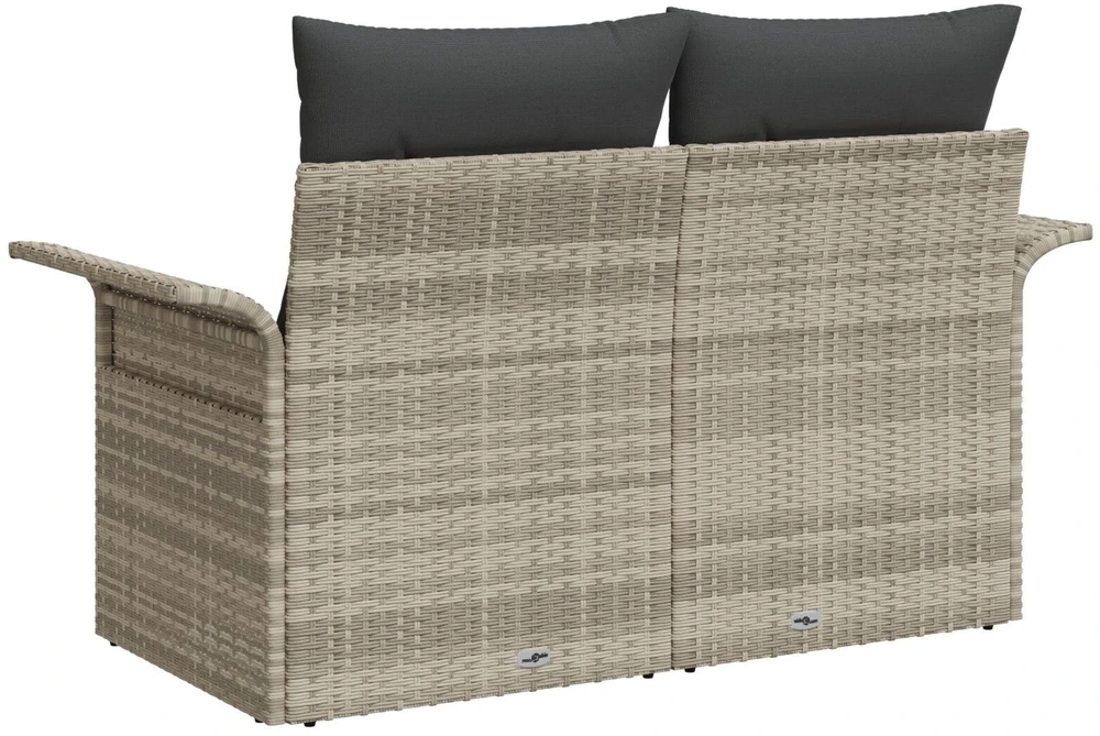 Sodo sofa su pagalve Šviesiai pilka 141 x 62 x 69cm poliratanas