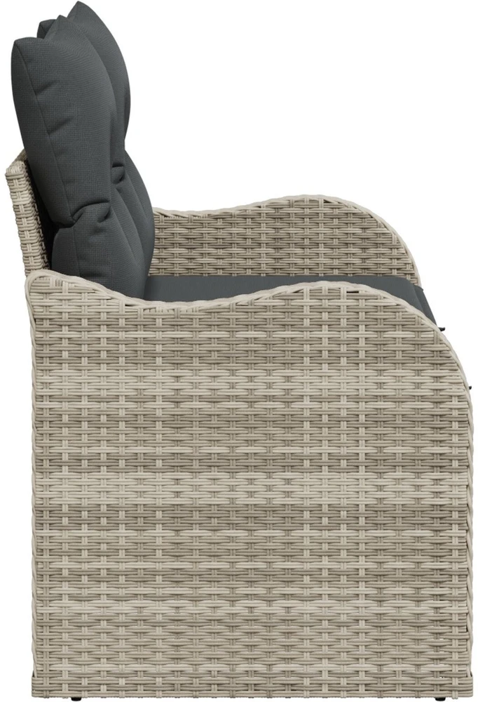 Sodo sofa su pagalve Šviesiai pilka 121 x 62 x 69cm poliratanas