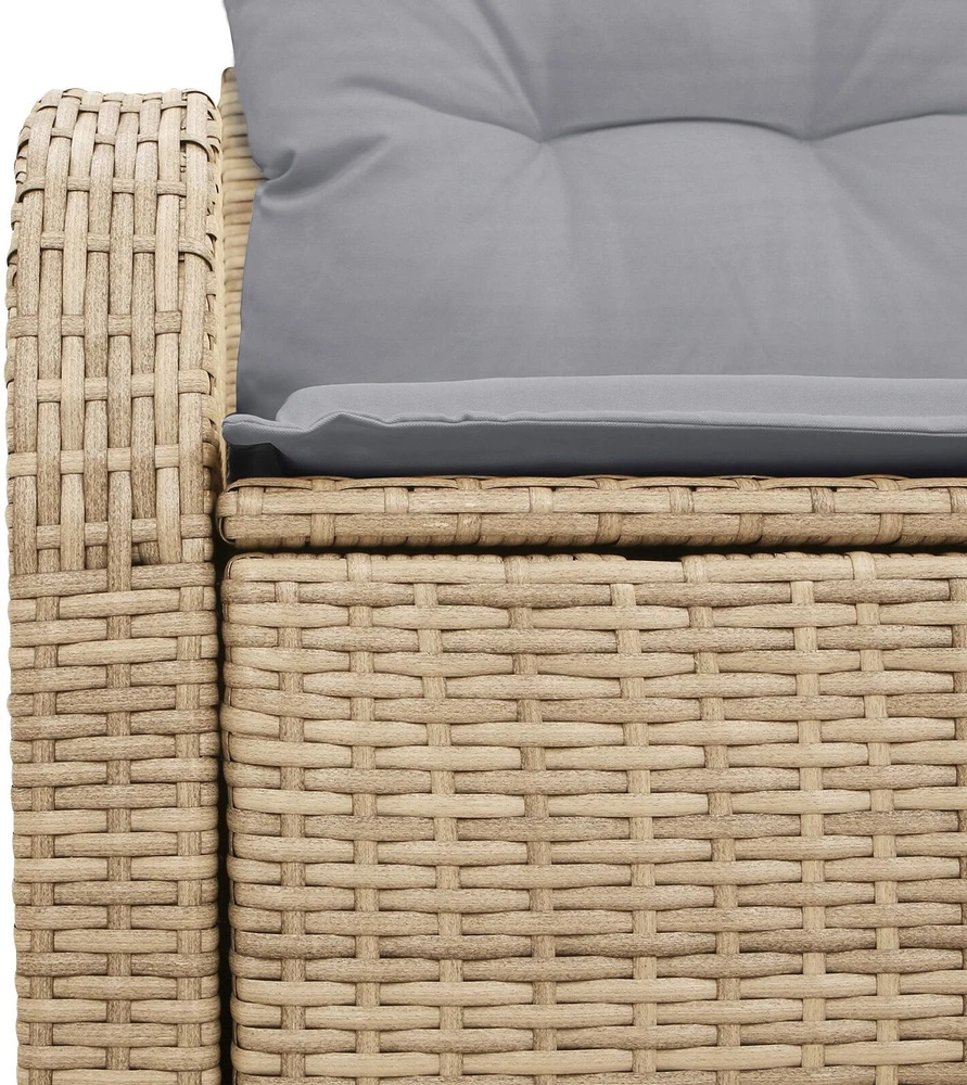 Sodo sofa su pagalve Smėlio 124 x 62 x 69cm poliratanas